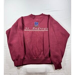Vintage Galt Sand St Andrews Sweatshirt Maroon Embroidered XL Distressed
